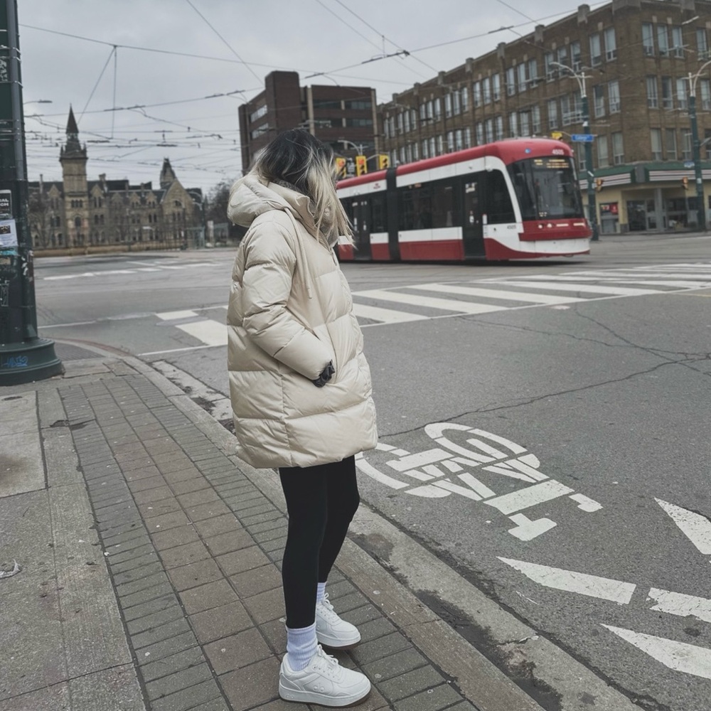 ZARA puffer in Ivory